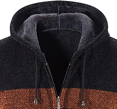 Cardigan suéter de malha de zíper de zíper masculino Bloco de lã de lã de com capuz de moletom com capuz de moleto