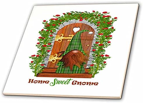 3drose home sweet gnome home sweet home flores vermelhas, 3dramm - telhas