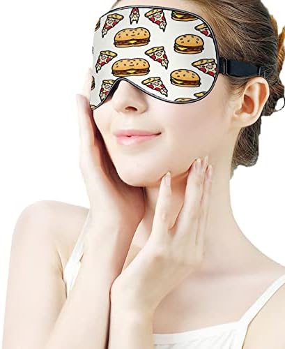 Hambúrgueres e pizza máscara de olho de máscara de olho macio tampas bloqueando as luzes vendidas com cinta ajustável para tirar