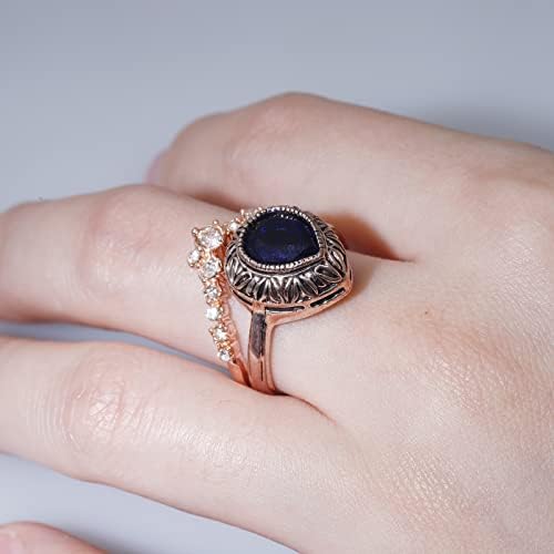 2023 Novo redondo jóias de jóias de jóias azuis jóias de pedra de pedra brilhante para mulheres anéis com pedra