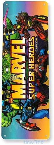 Tinworld Tin Sign Arcade Marvel Super Heroes Sala de jogos Marquee Sign Metal Sign Decor Retro Console A892
