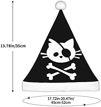 Cxxyjyj Pirata Cat Skull e Crossbone Santa Hat Kids Chapéus de Natal de Natal Chapé