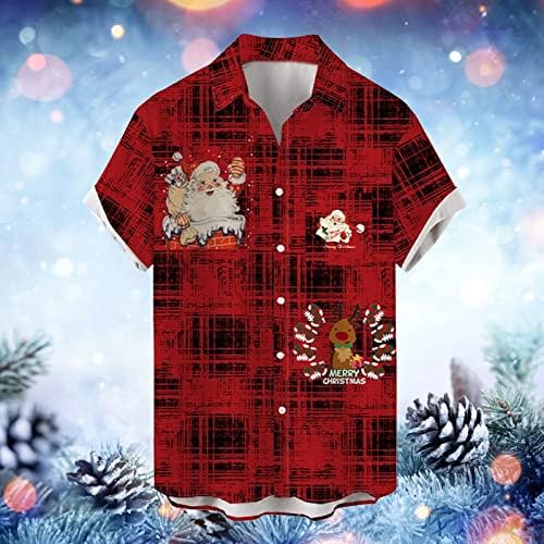 Xxbr camisetas de natal para homens, engraçado 3D Xmas Santa Claus Tops impressos de manga curta