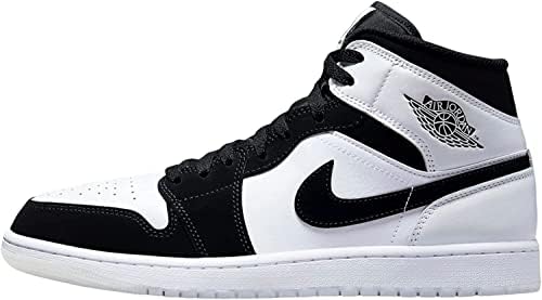 Nike Men's Air Jordan 1 Sapatos Mid Se, White/Black-Multi-Color, 7.5