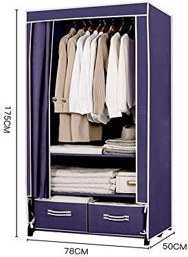 Iuljh pano guarda -roupa armário de armazenamento de mobiliário de tecido de tecido dobrável não tecido portátil de reforço