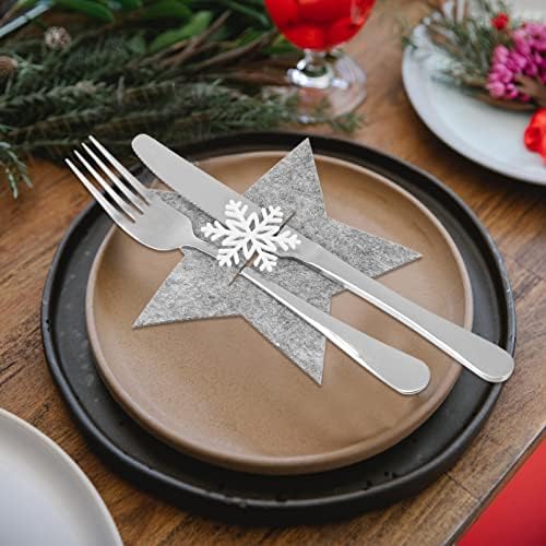 Sacos de talheres de talheres de natal de natal aboofan: 8pcs de cinco pontas de mesa de mesa de mesa de mesa de mesa de mesa