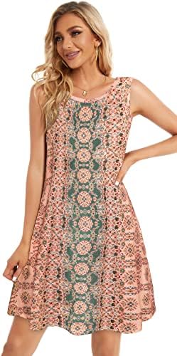 Vestidos de verão para mulheres praia boho sem mangas vintage Floral Flowy Pocket Thirt Tank Sundresses