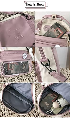Mini mochilas fofas kawaii, anime japonês Kawaii Backpack School Funcional Viagem à prova d'água Bolsa de laptop