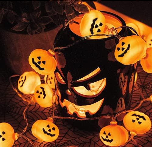 NC Halloween Light String 40 LED 17ft USB Pumpkin Lantern com 8 padrões de decoração de Halloween ao ar livre e internos adequados