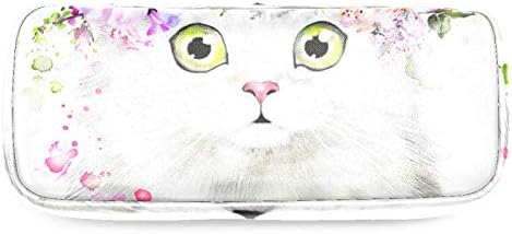Ilustração de gato aquarela fofa Ilustração 84x55in Lápis de capa com capa com zíper duplo bolsa de armazenamento para escolar