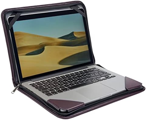 Broonel Purple Leather Laptop Messenger Case - Compatível com Bmax 13.3 Laptop Windows 10