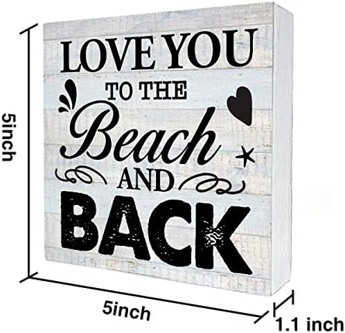 Plataforma de madeira de praia rústica Amo você para a praia e traseira caixa de madeira placar de praia country country house