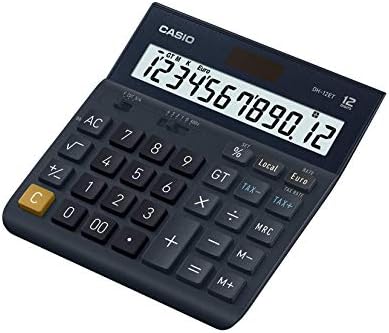 Calculadora Casio Desktop, calculadora de imposto de 12 dígitos, armazenamento total, energia solar/bateria, DH-12ET
