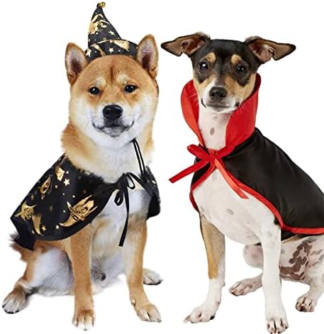 JrenBox Halloween Pets Acessórios Pet Halloween Faculdade de figurões - Vestido de bruxa Halloween Cos de Halloween, Supplies