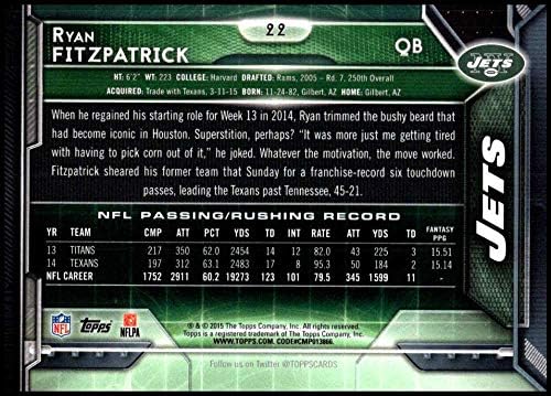 2015 Topps Football 22 Ryan Fitzpatrick New York Jets NFL NFL Trading Card