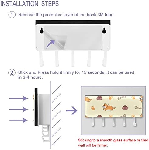 Laiyuhua ganchos adesivos coloridos com 5 ganchos e 1645 compartimento para armazenamento, perfeito para sua entrada, cozinha, lixo
