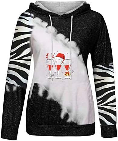 Sorto de Crewneck de Nokmopo para mulheres Chapéus de outono/inverno para mulheres para moletons impressos de natal