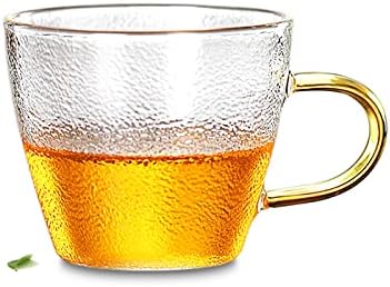 7 em 1 Conjunto de chá de vidro martelado resistente ao calor - 1pc 650 ml de panela de chá de chá de flores quadradas com aço inoxidável