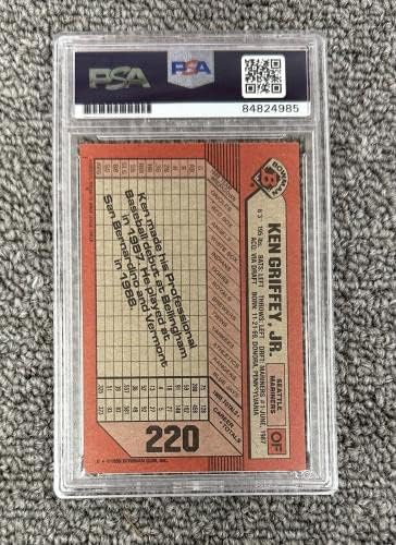 Ken Griffey Jr. 1989 Bowman 220 Cartão de beisebol assinado assinado PSA 8 - Cartões autografados com arestos de beisebol