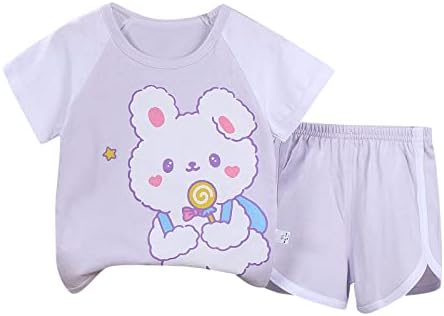 Crianças meninas meninas meninos de verão de manga curta de luva de desenhos animados tops shorts 2pcs roupas de roupas para roupas