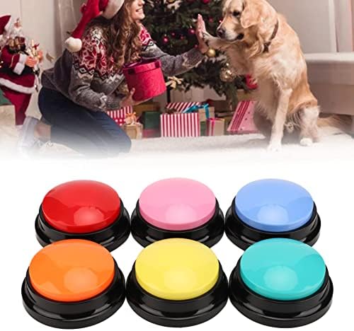 Botões de cachorro 6pcs, botão de gravação, botão de gravação de voz, botões de cachorro para comunicação, portátil multifuncional