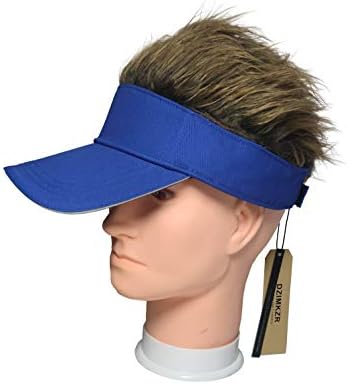 Romance masculina Chaeiro Viseira Sol Chapéus de golfe engraçado Caps de beisebol ajustáveis ​​Fake Wig
