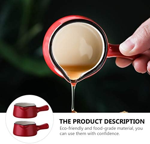 Luxshiny Coffee Creamer Coffee Creamer 2pcs Jugas de creme de cerâmica, mini molho copo Creme de leite arremessador com alça de alça Servindo arremessadora para cozinha em casa 50ml Coffee Syrup Coffee Sarrep