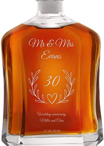 MAVERTON WEUNKEY JUMPRELA + 2 COISAS COM ARGUMAÇÃO - 23 FL OZ. Decanter de espíritos clássicos para casais - Conjunto elegante de uísque - para casamento - copos personalizado para pais - casal