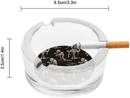 Múmias de vidro cinzeiro para cigarros redondo bandeja de cinzas portátil portátil categor