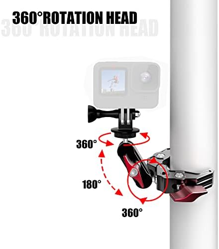 Montagem da câmera UTV Compatível com GoPro para barras de rolagem de 1,75 -2 ou gaiolas de rolo, suporte de tubo grande ATV para