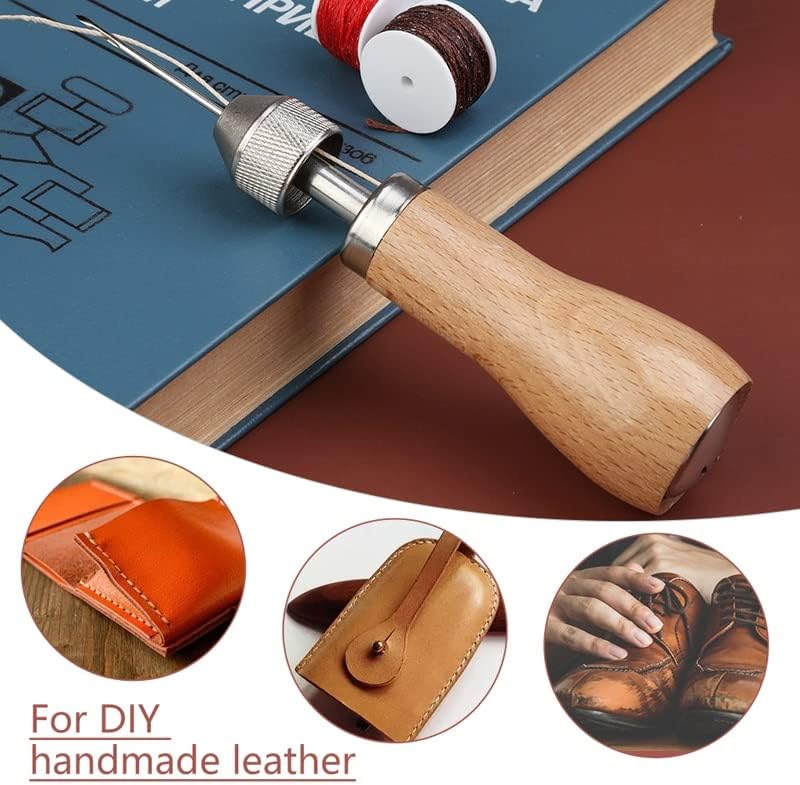 Kaobuy Leather Costing Awl Kit Lock Stitching Ferramenta Hand Stitche com carretéis de substituição para ferramentas de reparo