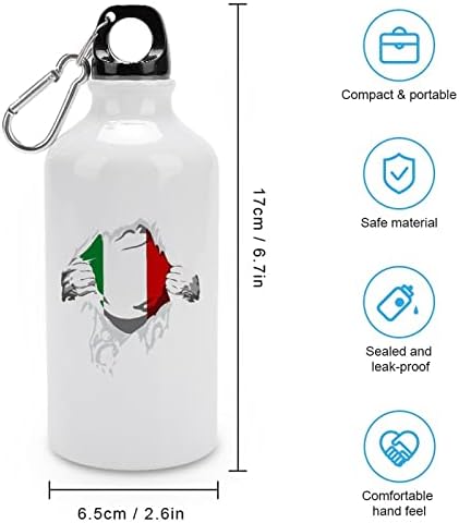 A bandeira italiana ostenta garrafas de água, alumínio isolado a vácuo reutilizável com tampas de caneca para acampamento