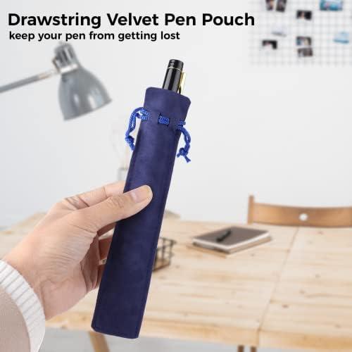 Joyibay Velvet Pen bolsa de bolsa, 100pcs de caneta de caneta de caneta Saco de lápis, suporte de caneta com cordão azul