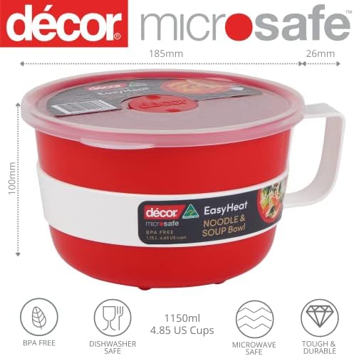 Decor Microsafe Sopa Bowl 30,4 oz vermelho