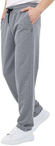 Calças de compressão de fitness homens deslizam calças casuais fitness jogging de esportes soltos bolso algodão trilha