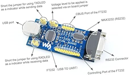 Toyvian avaliação de avaliação de avaliação USB a serial UART Avaliação Módulo de avaliação da placa de onda da placa