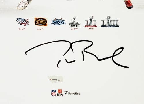 Tom Brady autografou emoldurado 16x20 Foto New England Patriots Super Bowl Collage Fanatics Holo Stock 206954 - Fotos