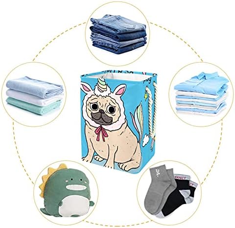 Cesta de lavanderia com alças cães de lavanderia dobráveis ​​à prova d'água para caixas de armazenamento Organizador