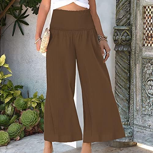 Leccy Business Casual Flacks for Women High Waisted Plazed Plants Wide perna