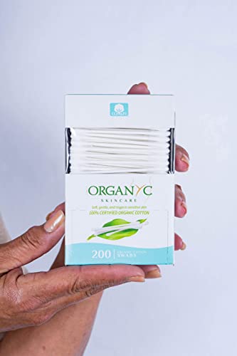 Organyc - Swabs de algodão orgânico certificado - Sem materiais artificiais 200 contagem