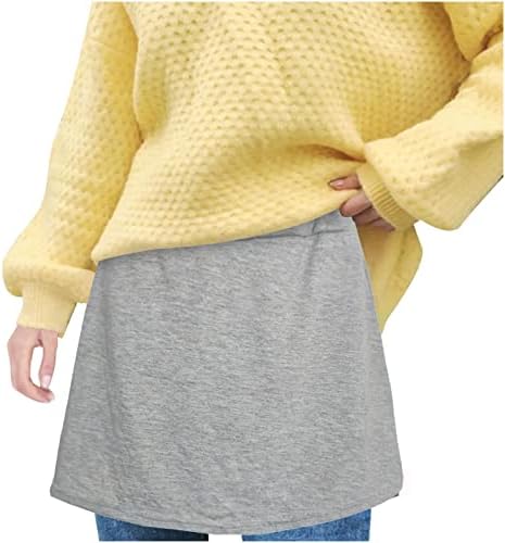 Camisetas em camadas extensas para mulheres de tamanho superior tampo de primeira varredura inferior Mini-saia camisas casuais