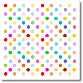 3drose arco-íris polka multicolorida pontos em ferro de padrão fofo e feminino de cor branca na transferência de calor, 8 por 8 , para material branco