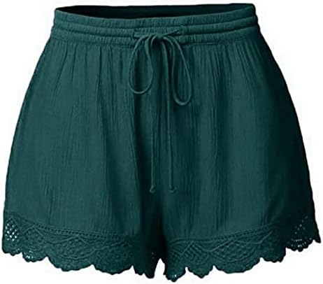 Shorts amimojy para mulheres rendas de moda plus size corda shorts de amarração de ioga calças de calça de calça de verão