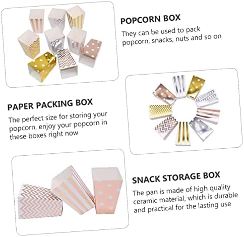 Bestonzon 1 Conjunto 36 PCs Pipcorn Popcorn Box Mini Gift Boxes Gift Snacks Presente Recipientes Cadeiras Cadeiras Caixas de Papel