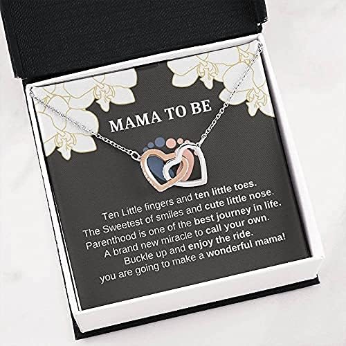 Cartão de mensagem de colar de corações entrelaçados, nova mãe, presente engraçado para mãe pela primeira vez, jóias