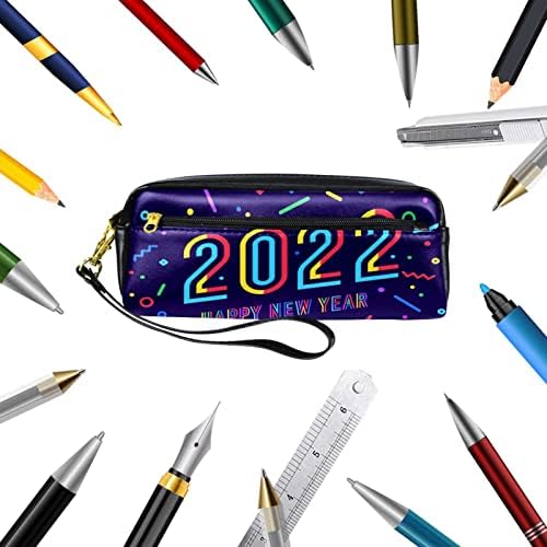 Caixa de lápis Guerotkr, bolsa de lápis, capa de caneta, bolsa de caneta, bolsa de lápis pequena, feliz ano novo 2022 cor