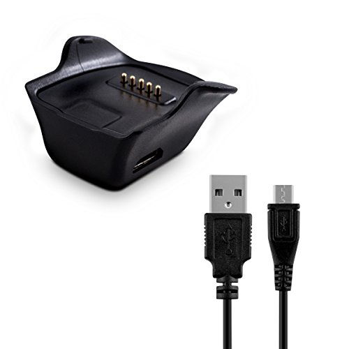 Cordão do carregador Kwmobile Compatível com Samsung Gear Fit R350 - Carregador para Smart Watch USB Cable - Black
