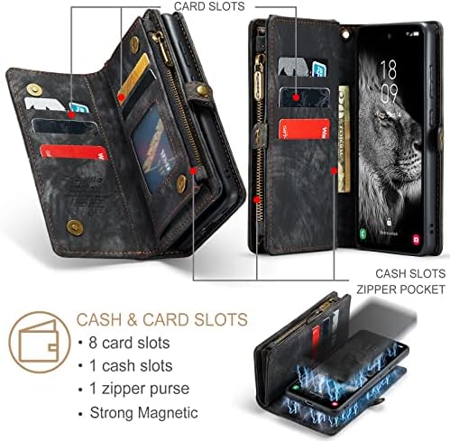 Fonrest para capa da carteira Samsung-Galaxy-A54-5G, capa de fólio de couro PU com casca traseira magnética destacável,