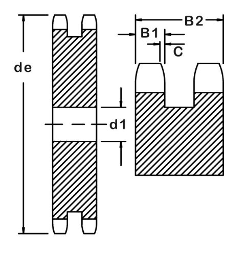 Ametric® 2082a55 métrica 2082a55 ISO 16b-2 placa de aço roda dentada 55 dentes para a Amtric® No. 2082 Corrente de