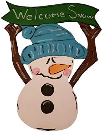 Cutout de boneco de neve inacabado Wood Christmas Winter Door Hanger MDF Shape Canvas Style 8